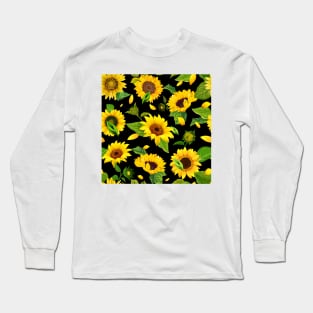 New Watercolor Sunflower 3 Long Sleeve T-Shirt